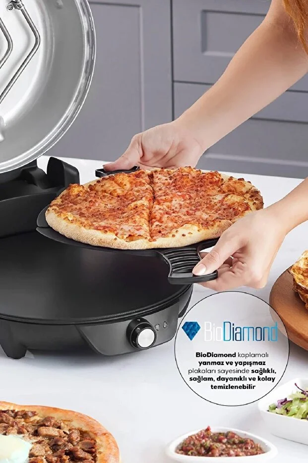 Gastro 10 in 1 Pizza Lahmacun ve Tandır Ekmeği Makinesi Biodiamond Matte Black